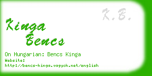kinga bencs business card